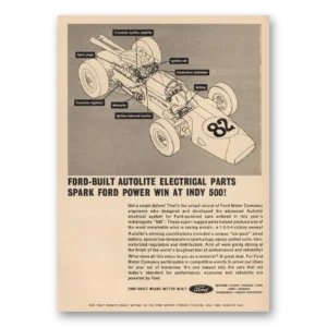 1965 Autolite Spark Plugs Print Ad | Indy 500
