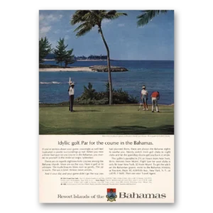 1965 Bahamas Print Ad | Idyllic Golf Paradise Island