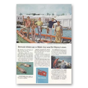 1965 Bermuda Print Ad | Lobsters So British