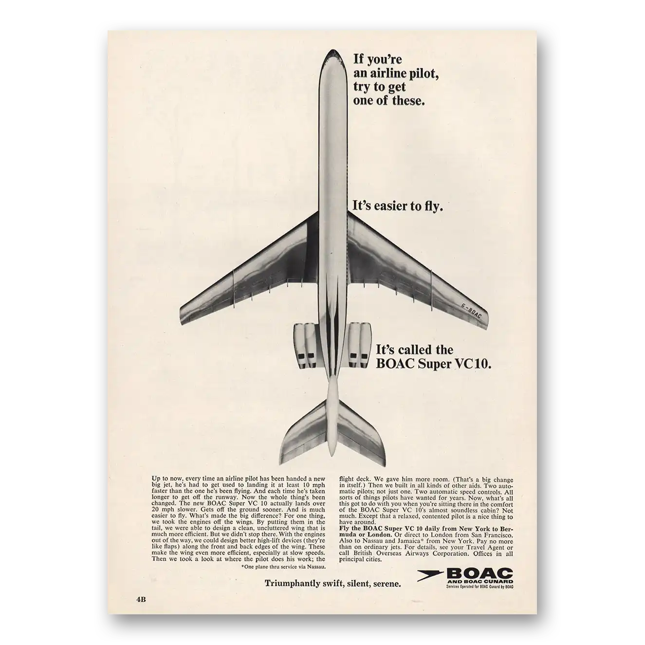 1965 British Airways BOAC Print Ad | Airline Pilot