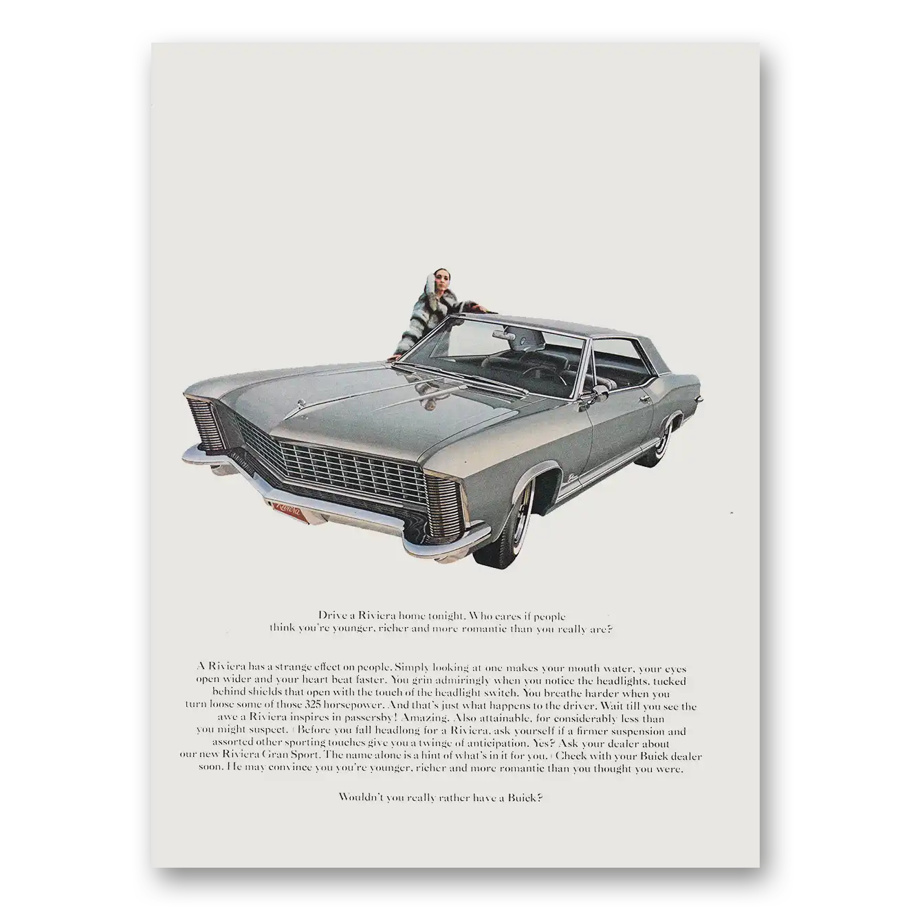 1965 Buick Riviera Print Ad | People Think You're Younger
