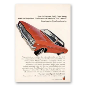 1965 Buick Gran Sports Print Ad | Performance Car