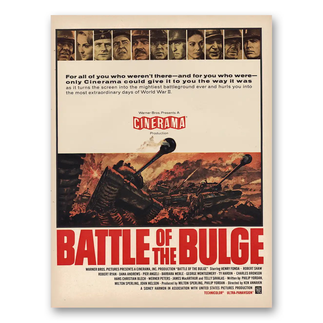 1965 Battle of the Bulge Promo Print Ad | Henry Fonda