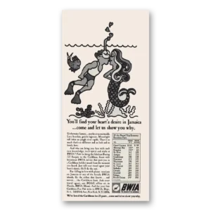1965 BWIA Airline Print Ad | Jamaica