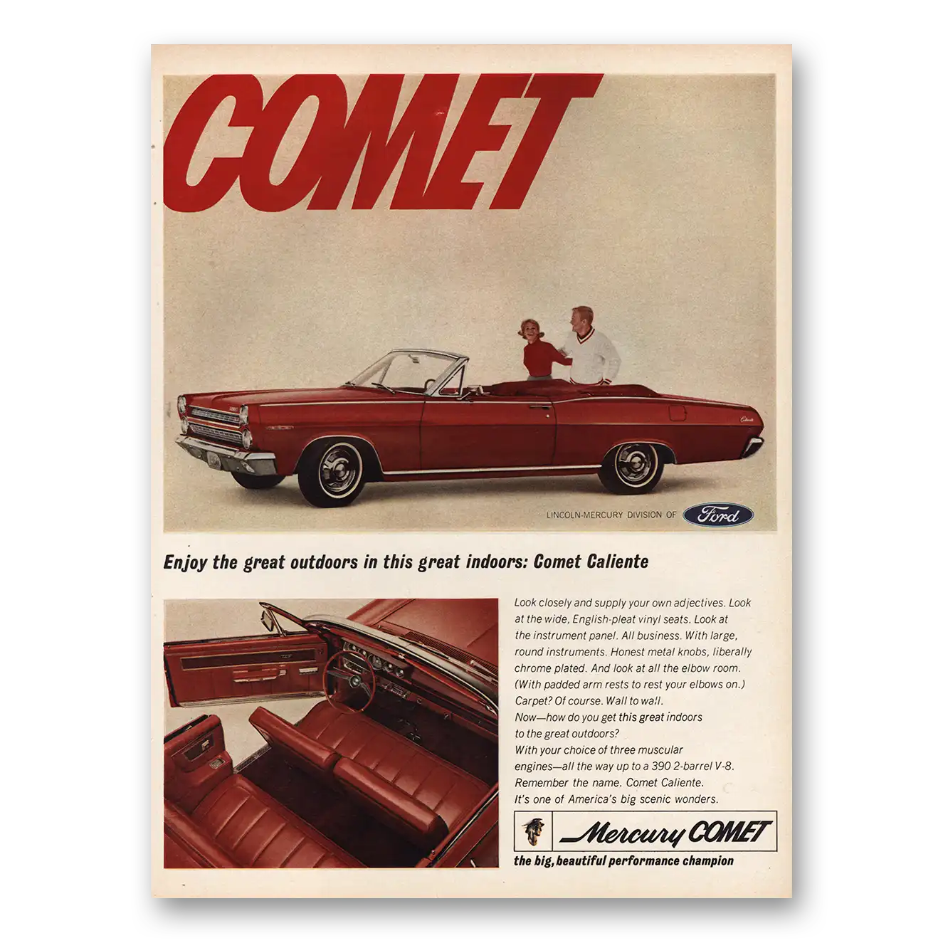 1965 Mercury Comet Print Ad | Great Outdoors
