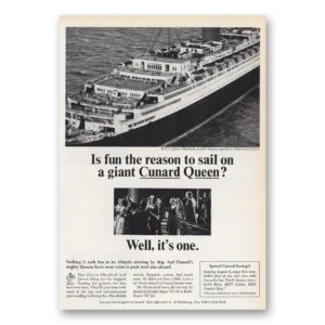 1965 Cunard Print Ad | Giant Queen