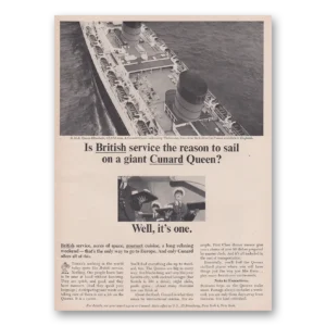1965 Cunard Print Ad | Queen British