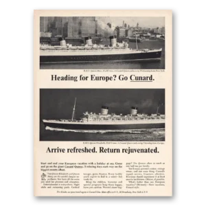 1965 Cunard Print Ad | Arrive Refreshed