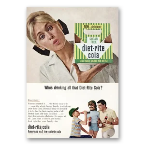 1965 Diet Rite Cola Print Ad | Drinking