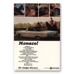 1965 Dodge Monaco Print Ad | Saddleup