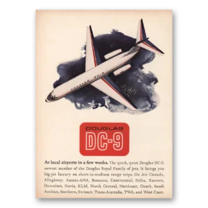 1965 Douglas DC9 Print Ad | Local Airports