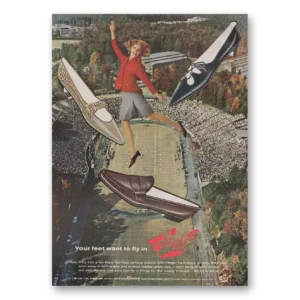 1965 Flings Shoes Print Ad | Feet Want Fly