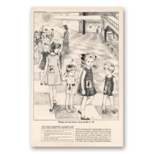 1965 Florence Eiseman Print Ad | Please Do Not Start War Un