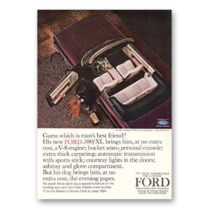 1965 Ford 500XL Print Ad | Mans Best Friend