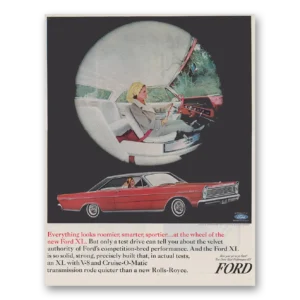 1965 Ford Galaxie Print Ad | Looks Roomier