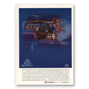 1965 Ford Thunderbird Print Ad | Lady In Blue