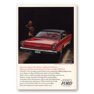 1965 Ford XL Print Ad | History Making Manhattan Island