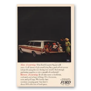 1965 Ford Country Squire Print Ad | Men A Warning