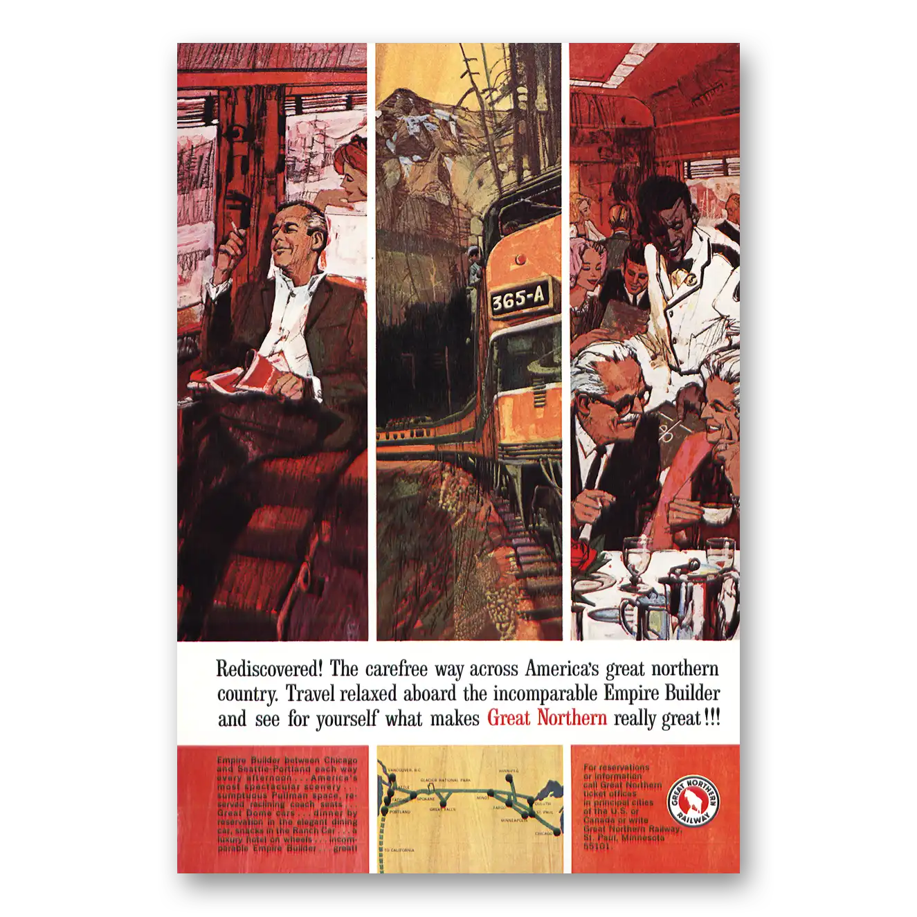 1965 Great Northern Railway Print Ad | Empire Builder