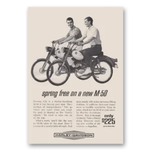 1965 Harley Davidson M50 Print Ad | Spring Free