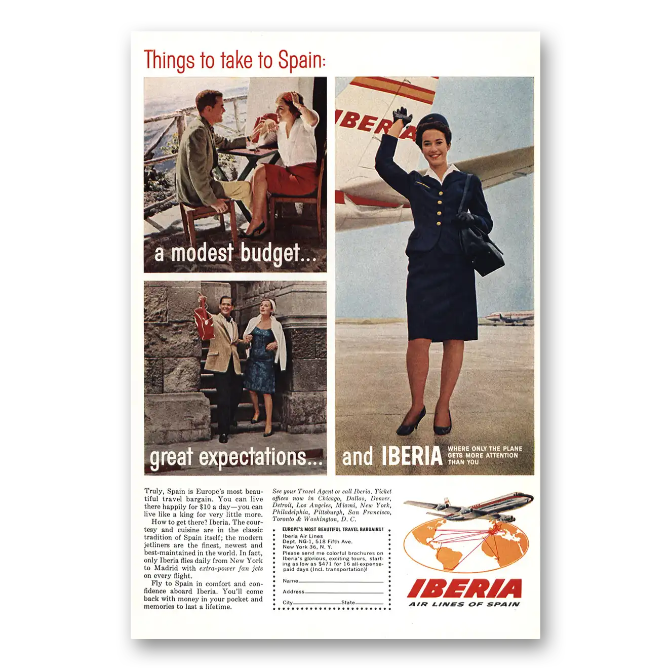 1965 Iberia Airlines Print Ad | Take To Spain