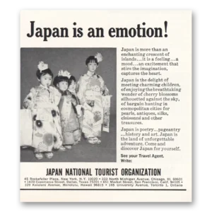 1965 Japan Print Ad | Japan Is An Emotion