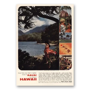 1965 Hawaii Print Ad | Dream Of Golden Shores