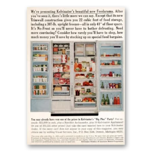 1965 Kelvinator Refrigerator Print Ad | Foodarama