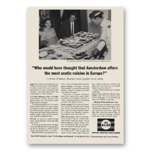 1965 KLM Royal Dutch Airlines Print Ad | Exotic Cuisine