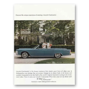 1965 Lincoln Continental Print Ad | Unique Experience