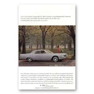 1965 Lincoln Continental Print Ad | Distinguished