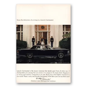 1965 Lincoln Continental Print Ad | Distinction Of Arriving
