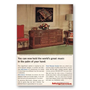 1964 Magnavox Print Ad | Hold Worlds Great Music Palm Of Hand