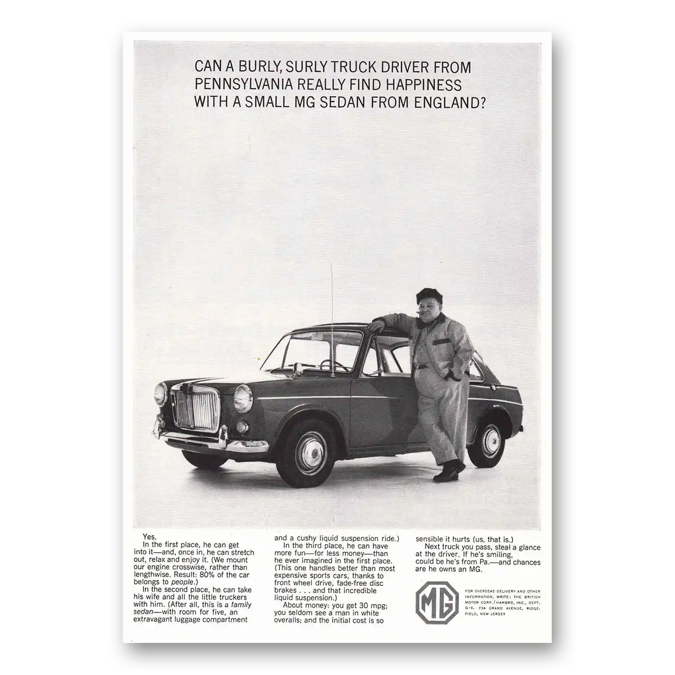 1965 MG Sports Sedan Print Ad | Burly Surly