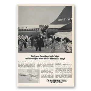 1965 Northwest Orient Airlines Print Ad | Fan Jets