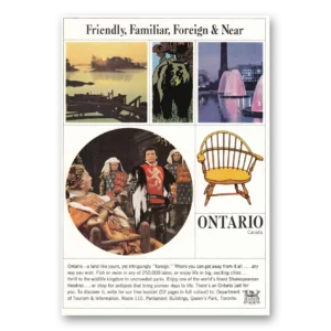 1965 Ontario Canada Print Ad | Friendly Familiar