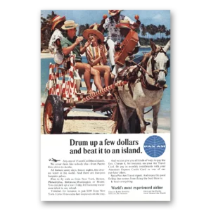 1965 Pan Am Print Ad | Drum Up Few Dollars