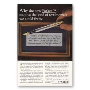 1965 Parker 75 Pen Print Ad | Kind Testimonials