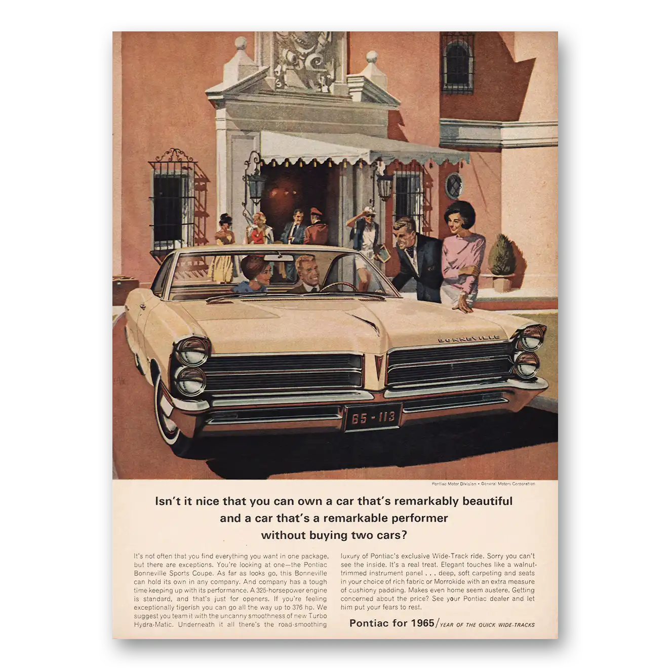 1965 Pontiac Bonneville Print Ad | Remarkably Beautiful