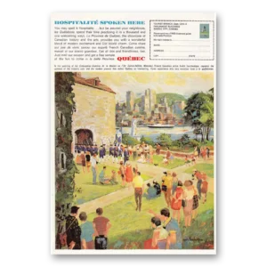 1965 Quebec Canada Print Ad | Hospitalite