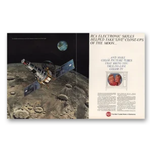 1965 RCA Television Print Ad | Close Ups Moon