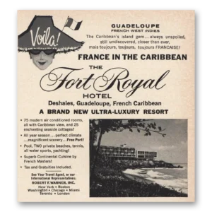 1965 Fort Royal Hotel Print Ad | Guadeloupe