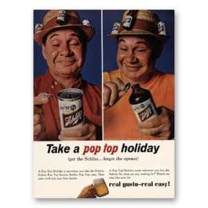 1964 Schlitz Beer Print Ad | Pop Top Holiday