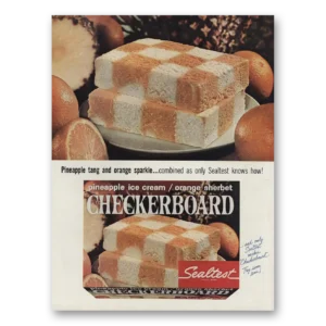1965 Sealtest Checkerboard Ice Cream Print Ad | Pineapple Tang