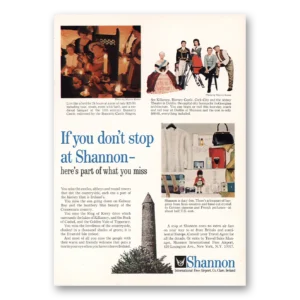 1965 Shannon International Free Airport Print Ad | If You Don’t Stop