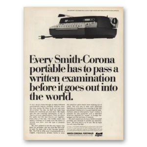 1965 Smith Corona Typewriters Print Ad | Written Examination