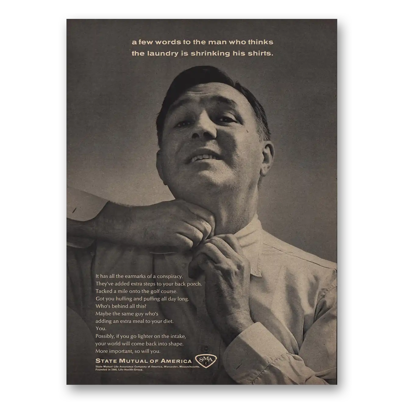 1965 State Mutual of America Print Ad | Shrinking Shirts