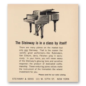 1965 Steinway Piano Print Ad | In Class By Itself