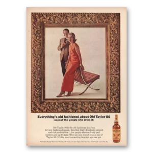 1965 Old Taylor Bourbon Whiskey Print Ad | Old Fashioned