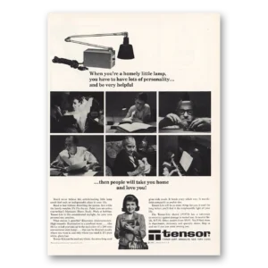 1965 Tensor Lamp Print Ad | Homely Little Lamp Lots Of Personality